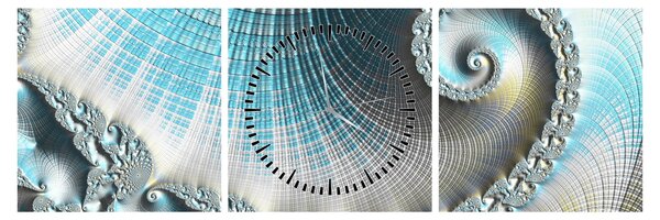 Tablou - Spirale texturate (cu ceas) (90x30 cm)