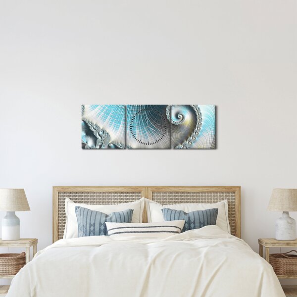 Tablou - Spirale texturate (cu ceas) (90x30 cm)