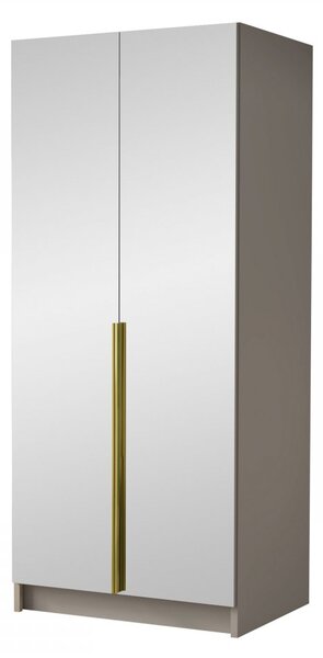 Dulap de haine Smagano III (Alb + auriu) (cu oglindă). 1105809