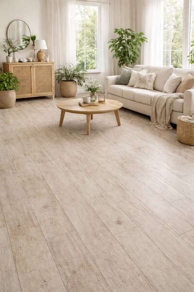 Covorul PVC linoleum Silver Oak 97-1, 1.5 m, 2 m, 2.5 m, 3 m, Crem Bej Suport Pasla 150 x200