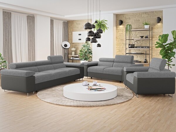 Set canapea fotoliu 3+2+1 Terazuro 3+2+1 (Gri + Gri închis) . 1105856