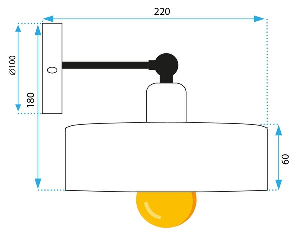 Lampa de perete APP1332-1W BLACK GOLD