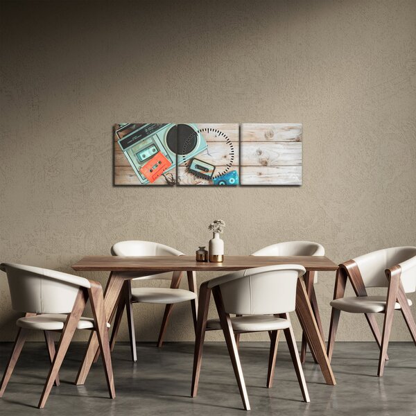 Tablou - Radio retro (cu ceas) (90x30 cm)
