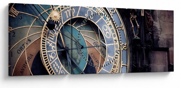 Tablou - Orloj, Praga (cu ceas) (90x30 cm)