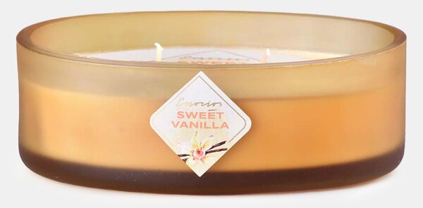 Lumânare parfumată Sweet Vanilla cu două fitile galben