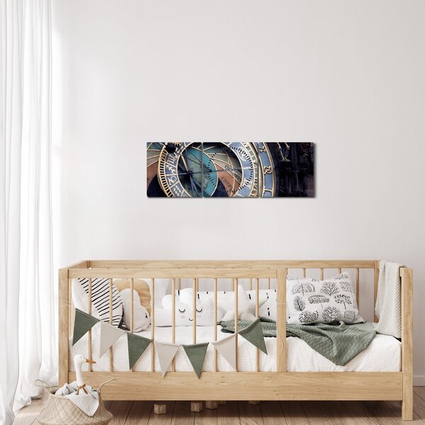 Tablou - Orloj, Praga (cu ceas) (90x30 cm)