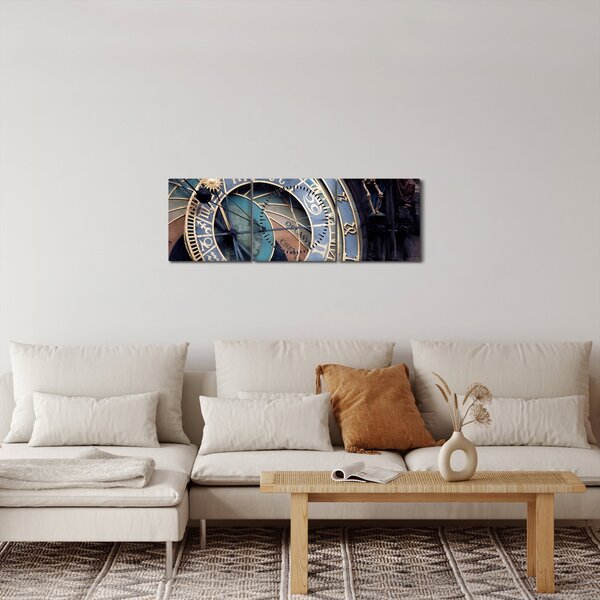 Tablou - Orloj, Praga (cu ceas) (90x30 cm)