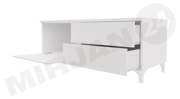 Set 2 mese TV Clea XI W Double (Alb + lucios Alb) (cu iluminat LED albastru). 1106199
