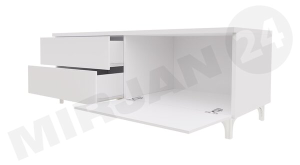 Set 2 mese TV Clea XI W Double (Alb + lucios Alb) (cu iluminat LED albastru). 1106199