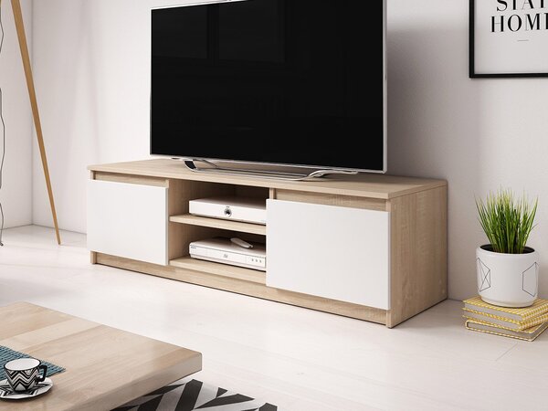 Dulap TV Zekazo (Stejar sonoma + Alb) . 1106284