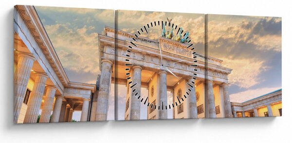 Tablou - Poarta Brandenburg, Berlin, Germania (cu ceas) (90x30 cm)