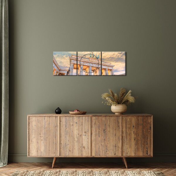 Tablou - Poarta Brandenburg, Berlin, Germania (cu ceas) (90x30 cm)