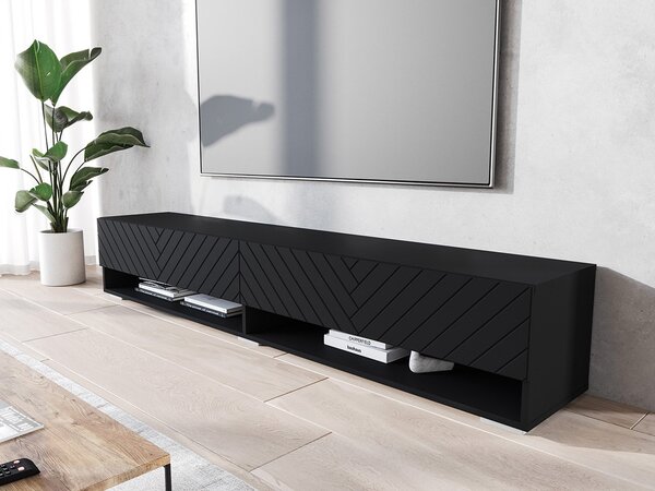Dulap TV de perete Adenuk 140 MDF (Negru grafit + Negru) . 1106325
