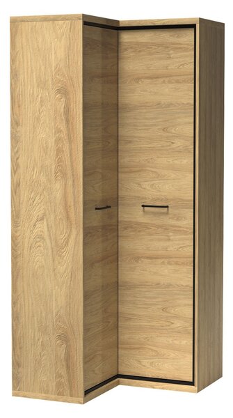 Dulap de haine de colț Sergeda SR14 (hickorya natural + Negru) . 1104887
