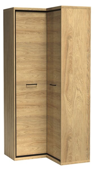 Dulap de haine de colț Sergeda SR14 (hickorya natural + Negru) . 1104887
