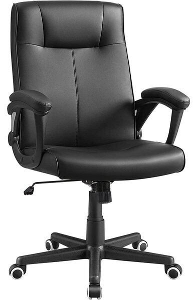 SONGMICS Scaun de birou din piele artificială, scaun pivotant reglabil pe înălțime cu design ergonomic