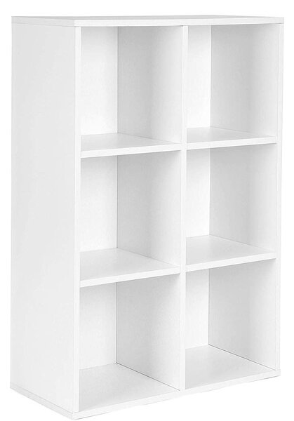 VASAGLE Bibliotecă pe 3 nivele 65,5 x 30 x 97,5 cm, alb