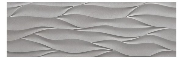 Faianta rectificata Onda Wavy Grey, 30 x 90, lucioasa