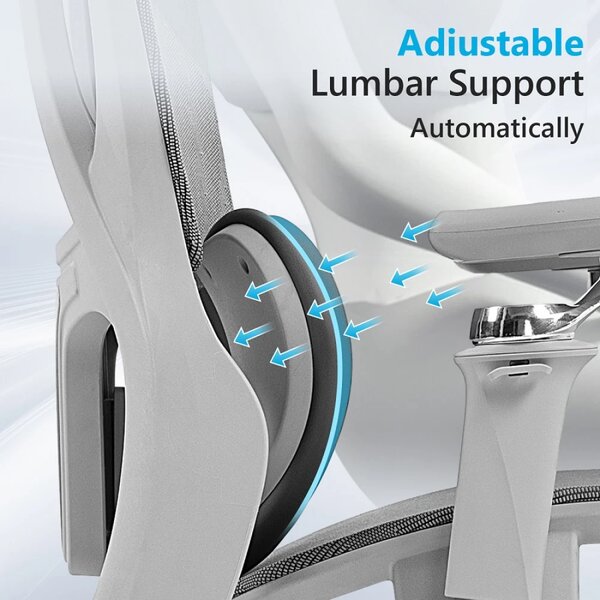 RHYTHM PRO Scaun ergonomic cu funcție Rhythm, sezut Translatie, cotiere 6D, Suport lombar ajustabil, Mesh, Gri