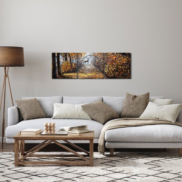 Tablou - Spiritul pădurii (cu ceas) (90x30 cm)