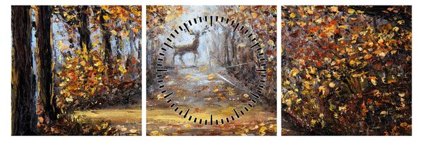 Tablou - Spiritul pădurii (cu ceas) (90x30 cm)