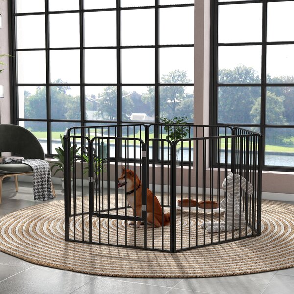 PawHut Tarc de Joaca Rezistent pentru Caini din 6 Panouri pentru Animale de Companie Interior Exterior | Aosom Romania