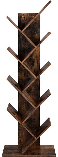 Raft cu cărți din lemn 8 nivele 50 x 25 x 141,5 cm | VASAGLE