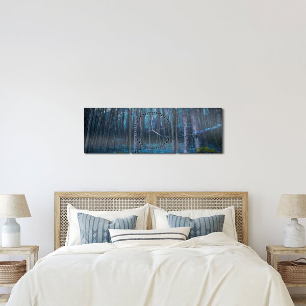 Tablou - Pădurea magică (cu ceas) (90x30 cm)