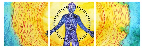 Tablou - Puterea spiritului (cu ceas) (90x30 cm)