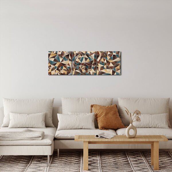 Tablou - Triunghiuri (cu ceas) (90x30 cm)