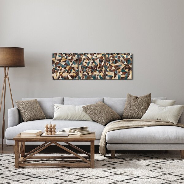 Tablou - Triunghiuri (cu ceas) (90x30 cm)