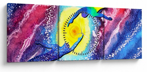 Tablou - Atingere (cu ceas) (90x30 cm)