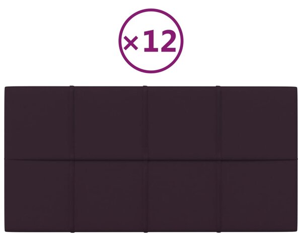Panouri de perete 12 buc. violet 60x30 cm textil 2,16 m²