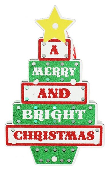 Decoratiune luminoasa Merry Christmas, inaltime 23 cm, multicolor
