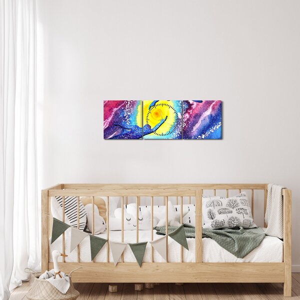Tablou - Atingere (cu ceas) (90x30 cm)