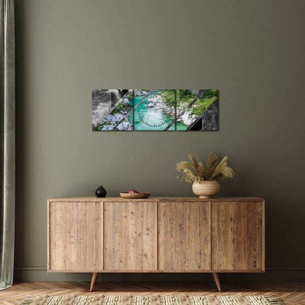 Tablou - Natura sălbatică (cu ceas) (90x30 cm)