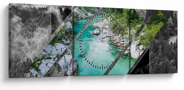 Tablou - Natura sălbatică (cu ceas) (90x30 cm)
