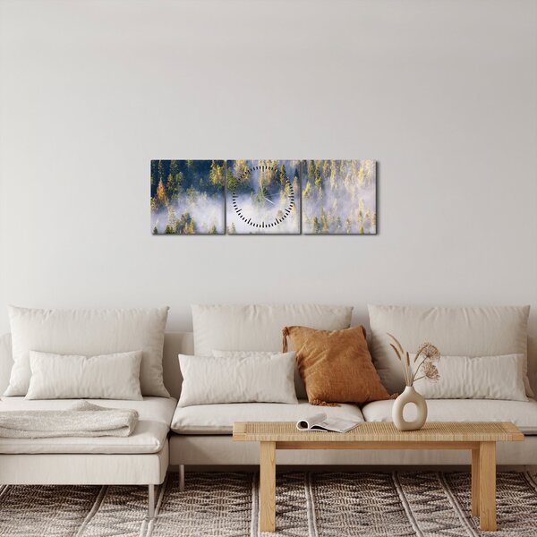 Tablou - Copac în ceață (cu ceas) (90x30 cm)