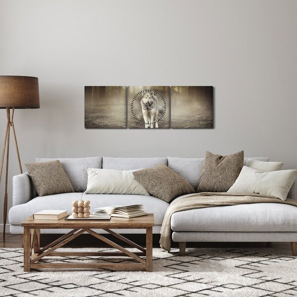 Tablou - Paznicul pădurii (cu ceas) (90x30 cm)