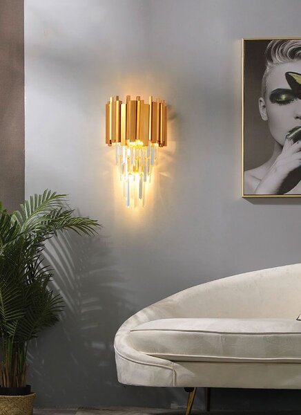 Lampă de cristal de perete aurie 312357