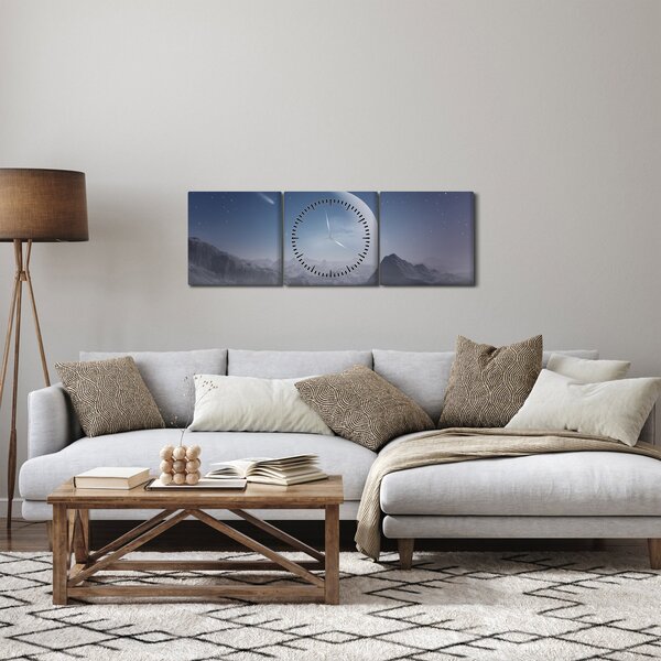 Tablou - Cer deasupra stâncilor (cu ceas) (90x30 cm)