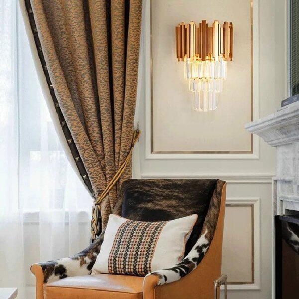 Lampă de cristal de perete aurie 312357
