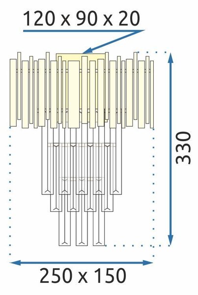 Lampă de cristal de perete aurie 312357