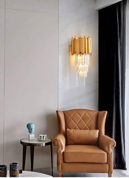 Lampă de cristal de perete aurie 312357