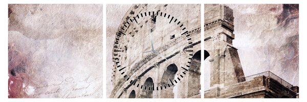 Tablou - Colosseum, Roma, Italia (cu ceas) (90x30 cm)