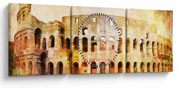 Tablou - Pictură digitală, Colosseum, Roma, Italia (cu ceas) (90x30 cm)