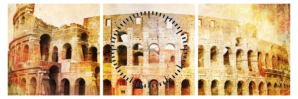 Tablou - Pictură digitală, Colosseum, Roma, Italia (cu ceas) (90x30 cm)