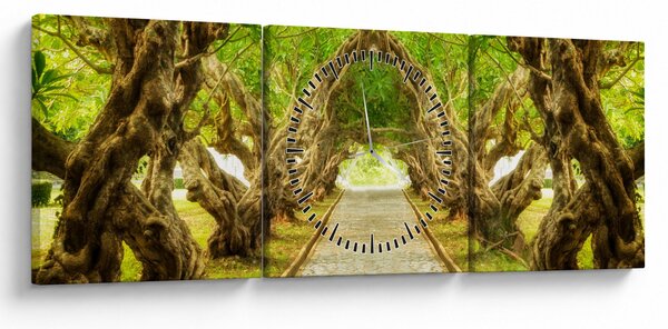 Tablou - Tunel viu din plumeria (cu ceas) (90x30 cm)