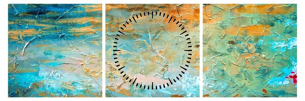 Tablou - Abstract albastru (cu ceas) (90x30 cm)