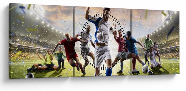 Tablou - Fotbal (cu ceas) (90x30 cm)